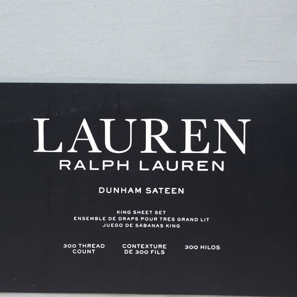 Lauren Ralph Lauren King Sheet Set Dunham Sateen 300 Thread Ct Cotton Moss Green - Picture 4 of 7